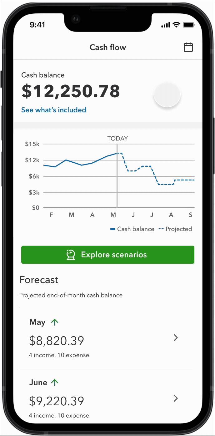 Scenario planner — final mobile design